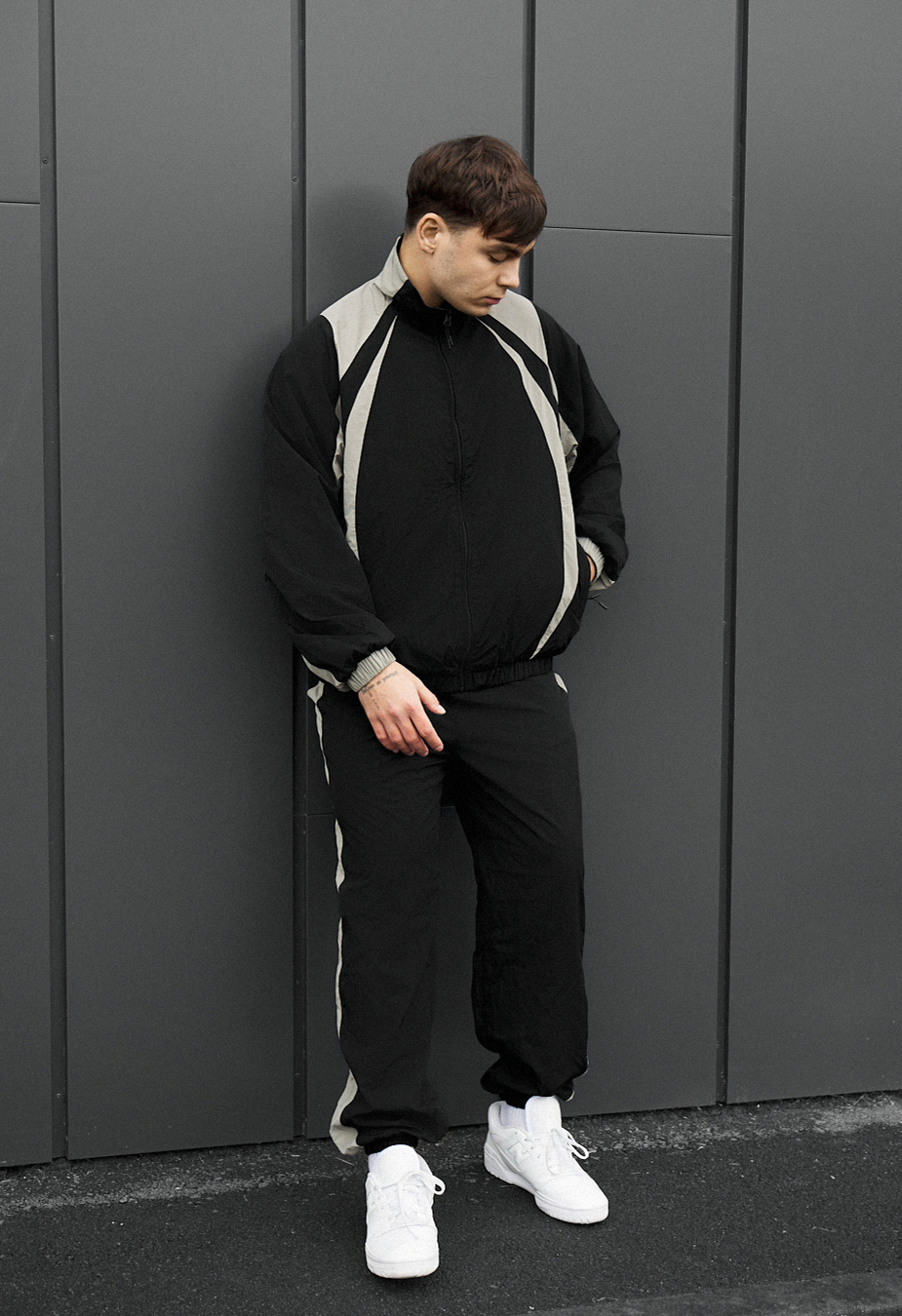 Costum de trening Staff cap black & light olive oversize