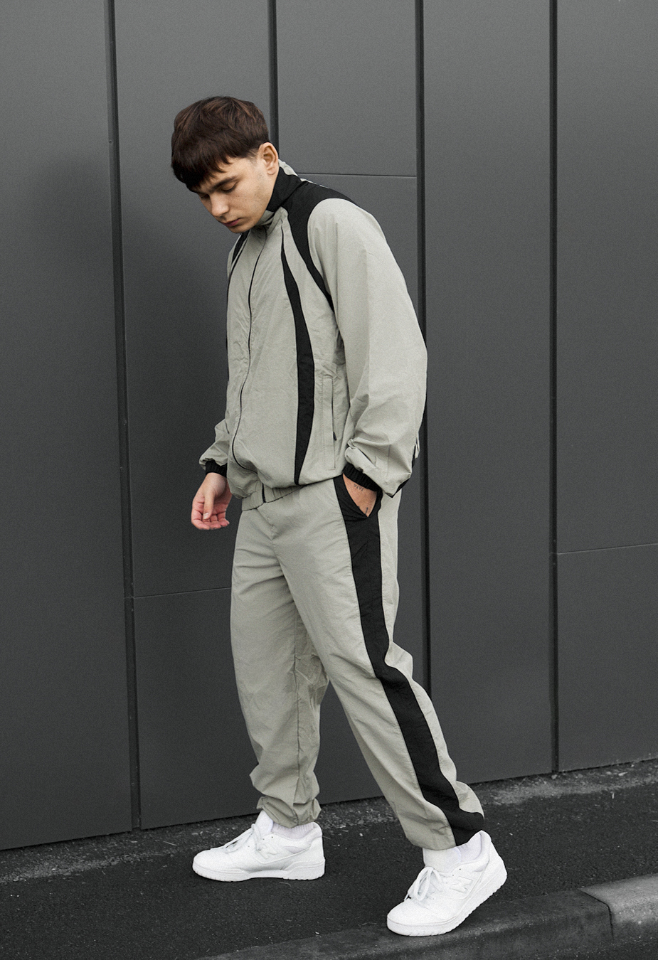 Costum de trening  Staff cap light olive & black oversize