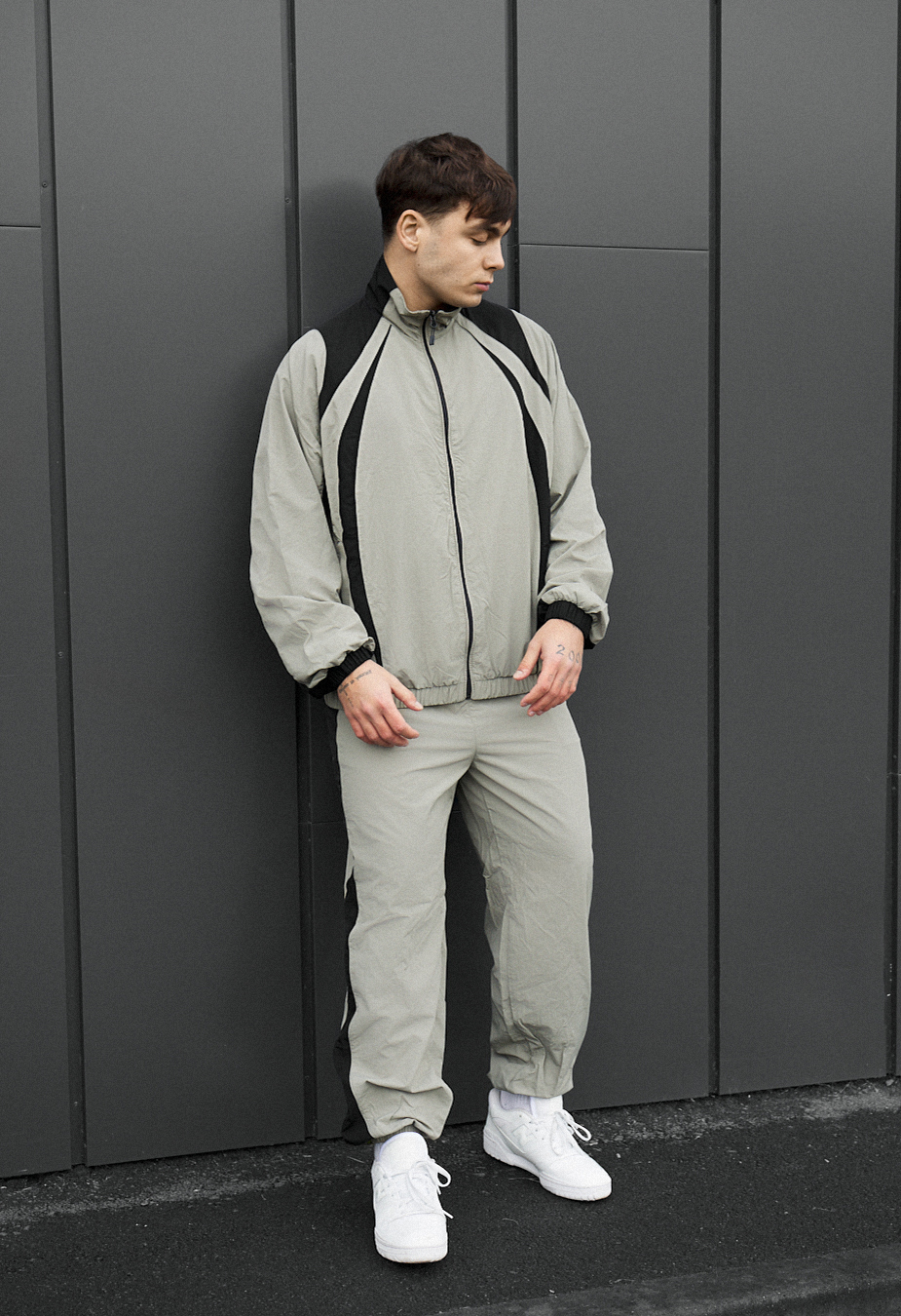 Costum de trening  Staff cap light olive & black oversize