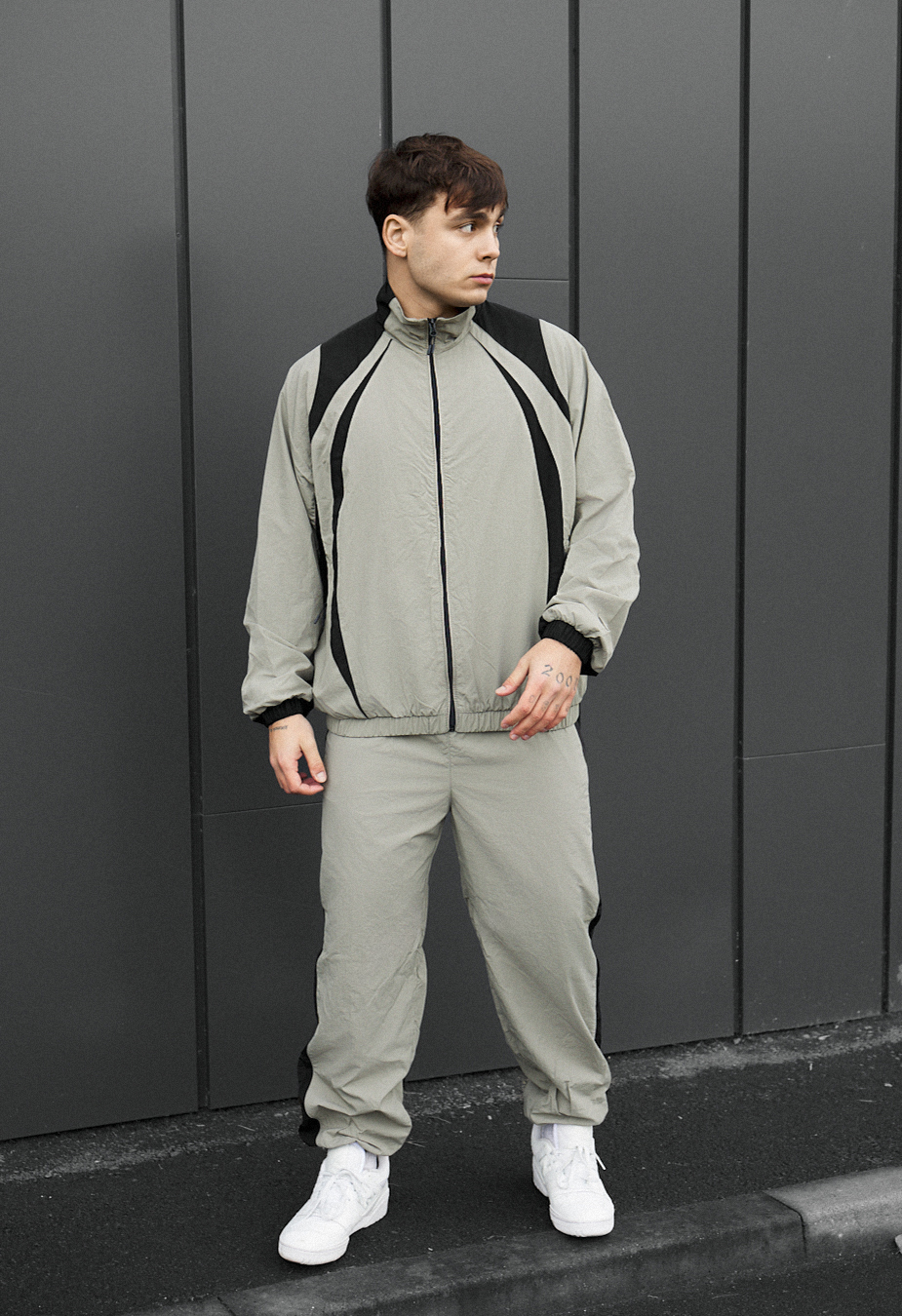 Costum de trening  Staff cap light olive & black oversize