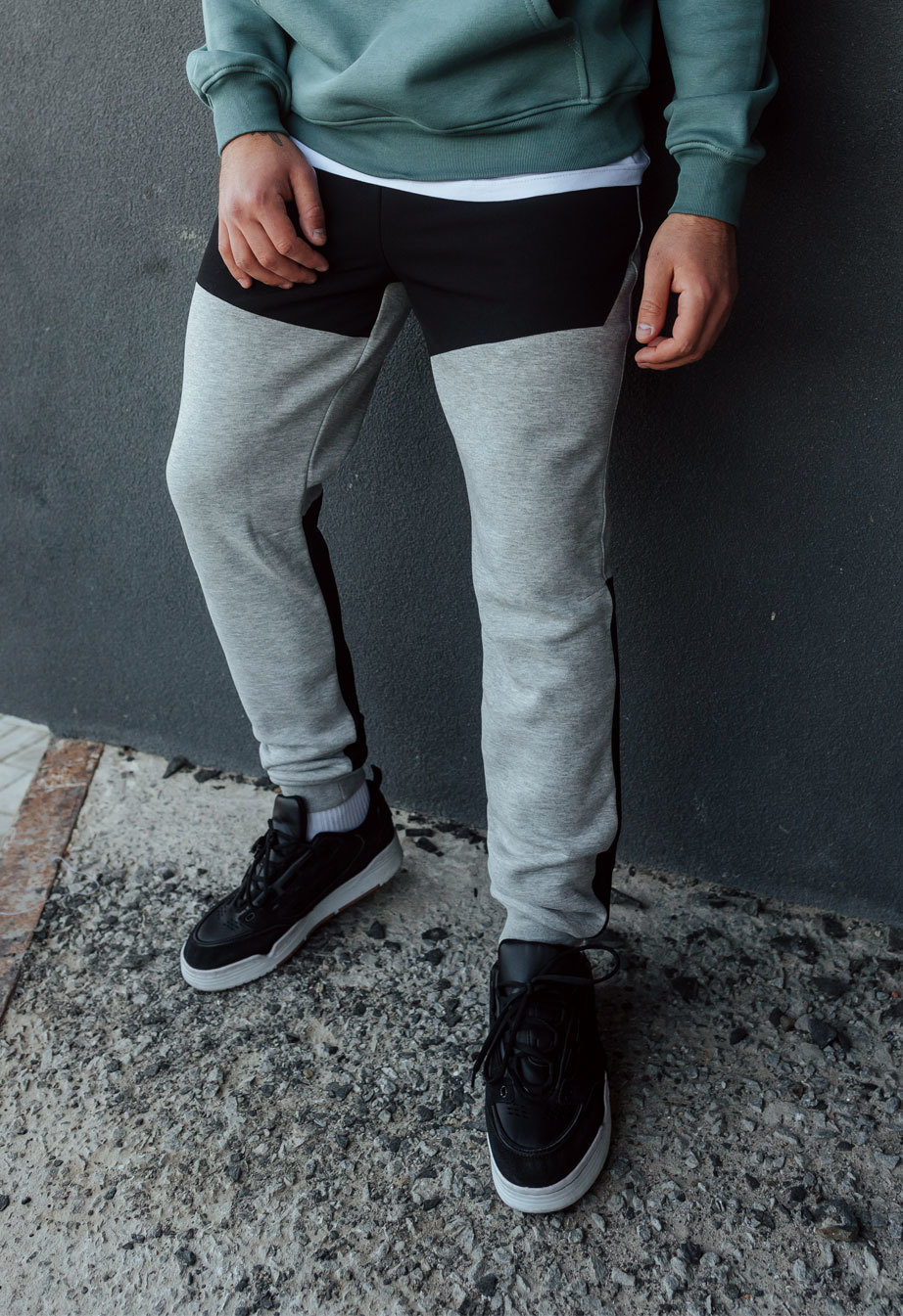 Pantaloni de trening Staff de gray melange fleece