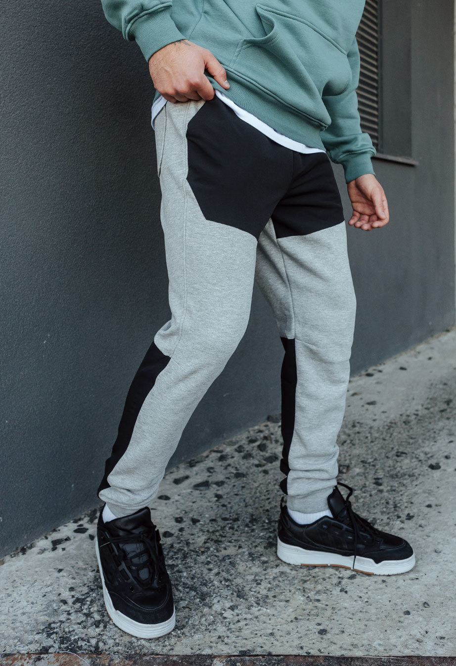 Pantaloni de trening Staff de gray melange fleece