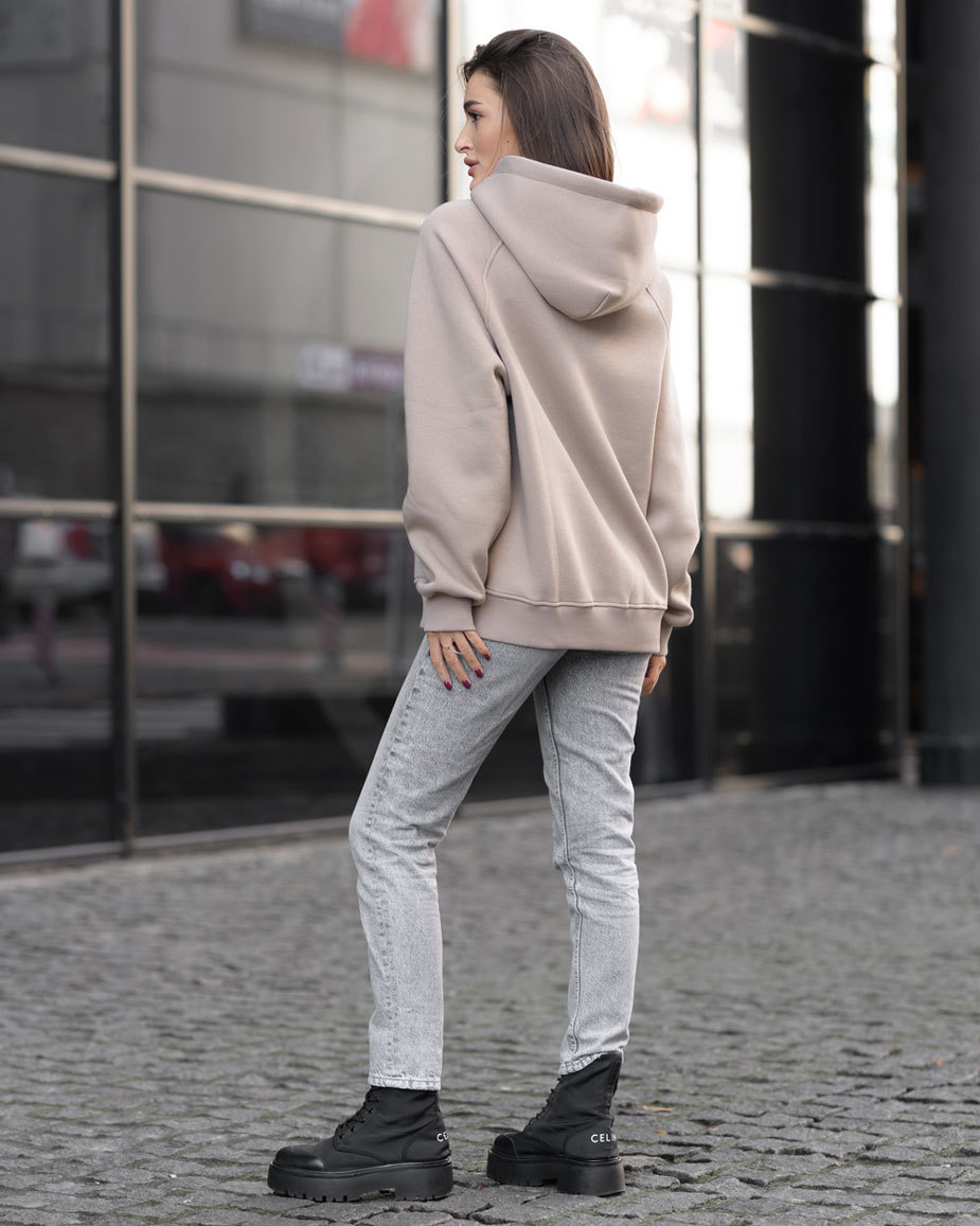 Hanorac de damă Staff original light brown oversize fleece