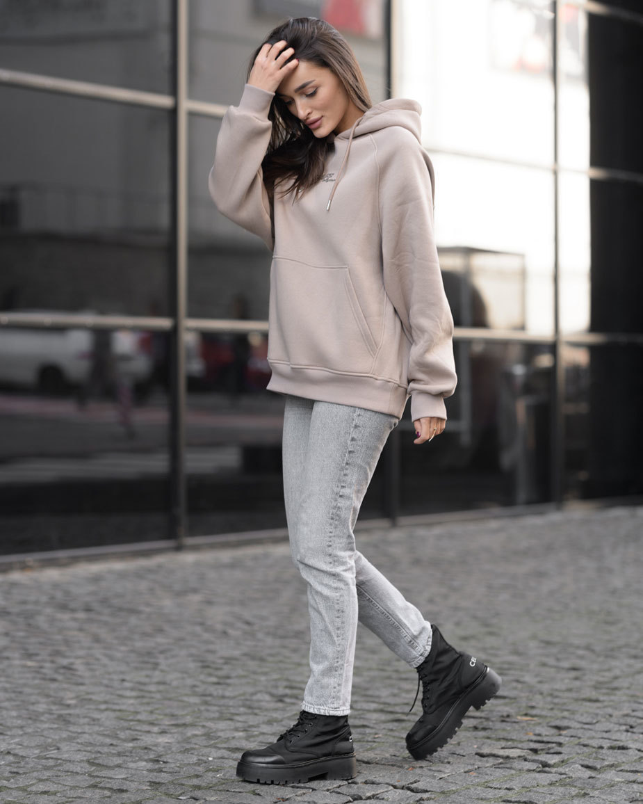 Hanorac de damă Staff original light brown oversize fleece