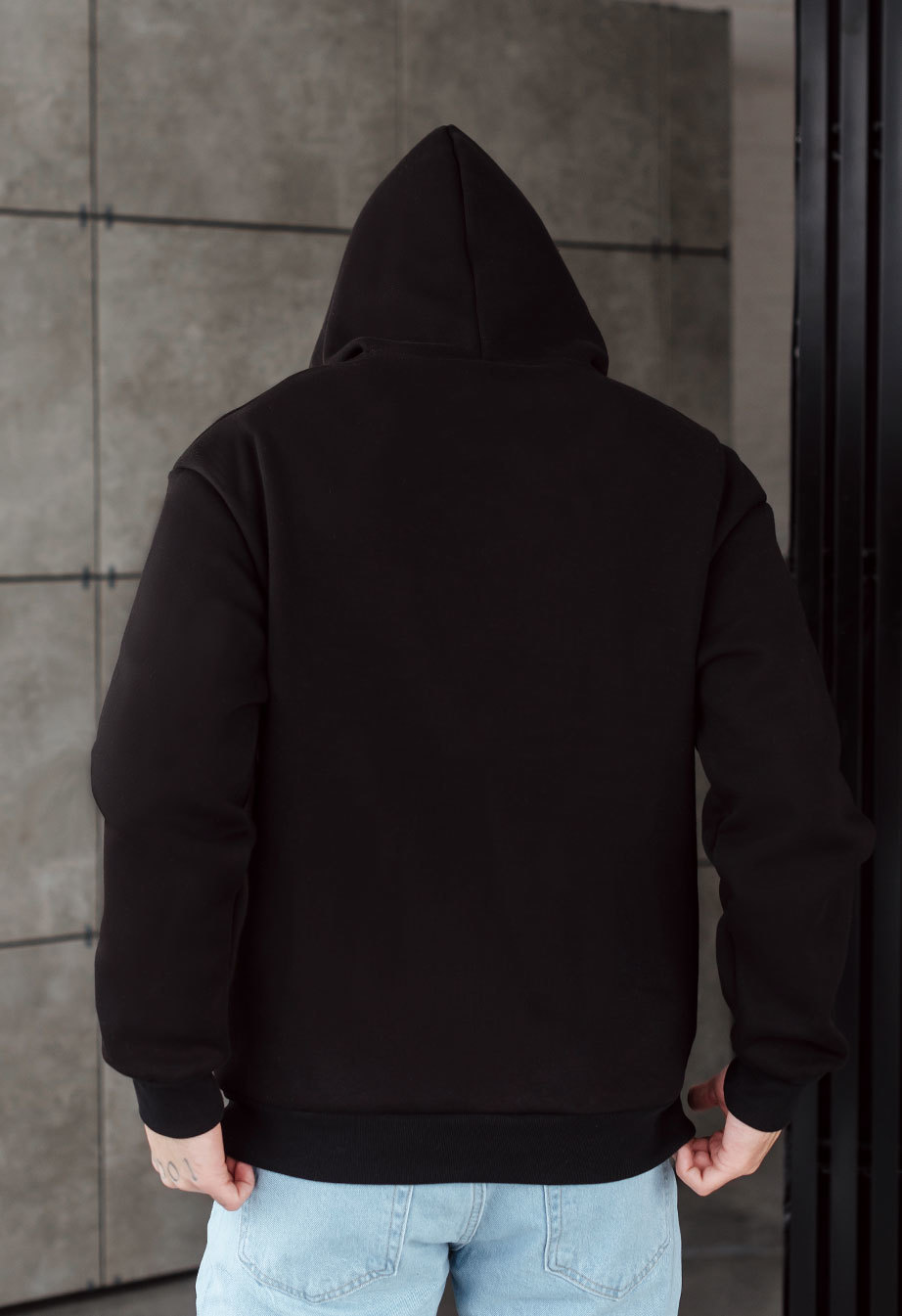 Hanorac Staff black netting oversize fleece