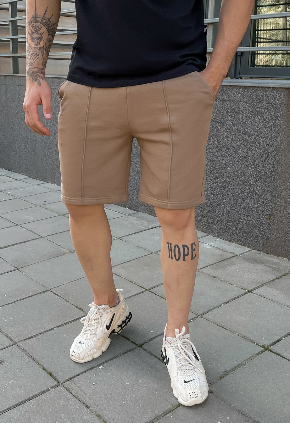 Pantaloni scurți tricotați Staff sa brown