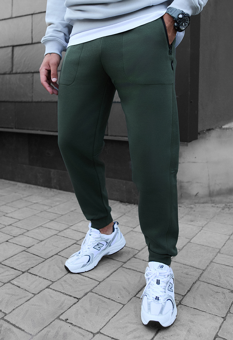 Pantaloni de trening Staff ch khaki fleece