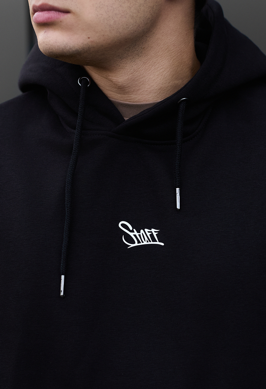 Hanorac Staff black logo front oversize fleece