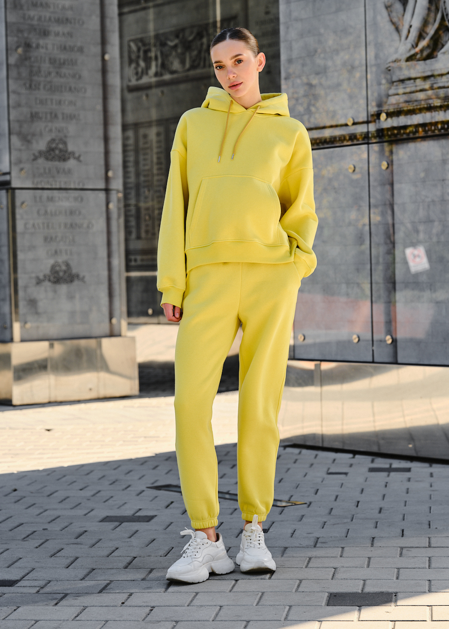 Trening de damă Staff co lime oversize fleece