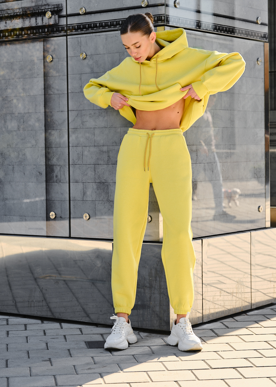 Trening de damă Staff co lime oversize fleece