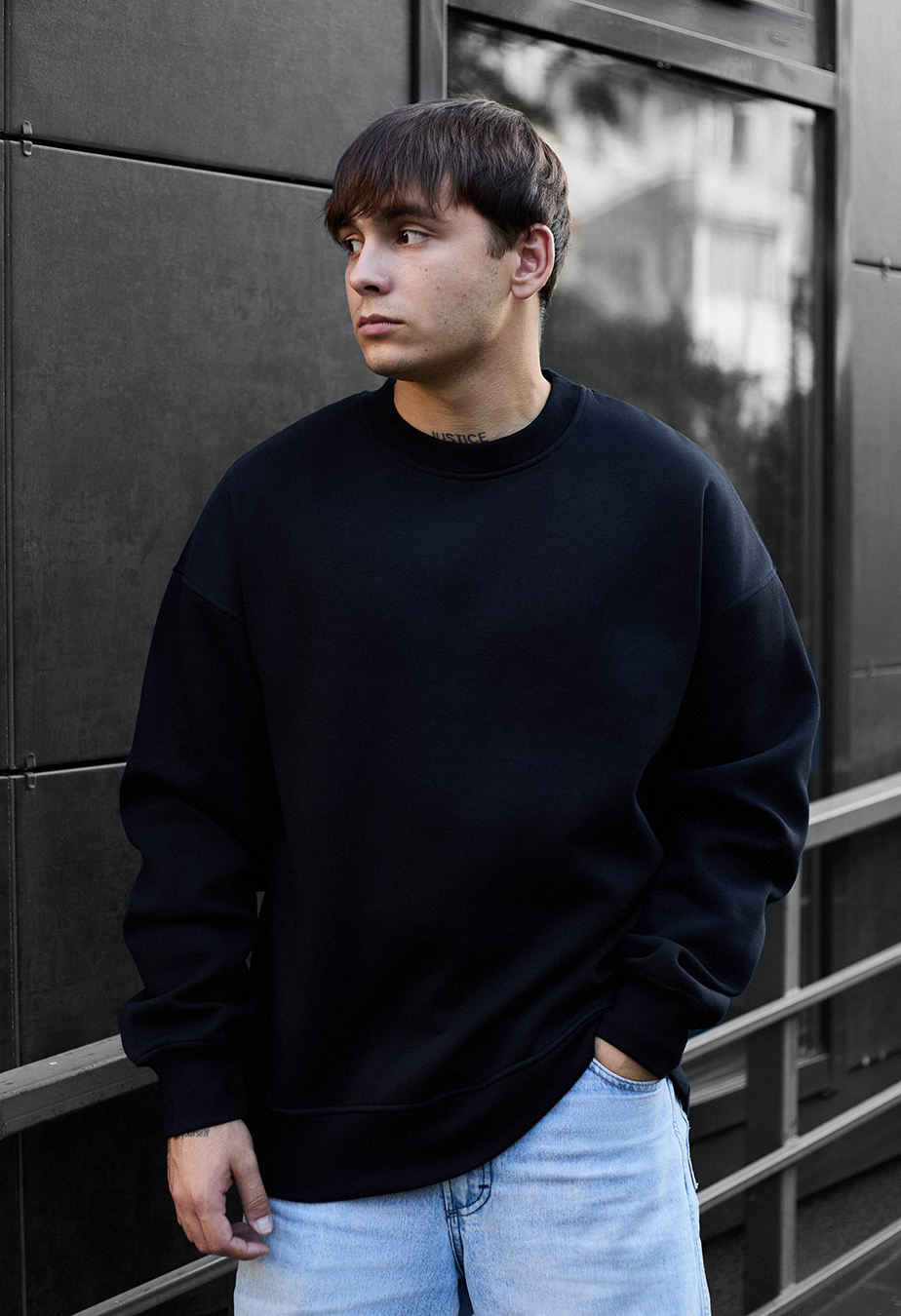 Bluză de trening Staff black oversize fleece