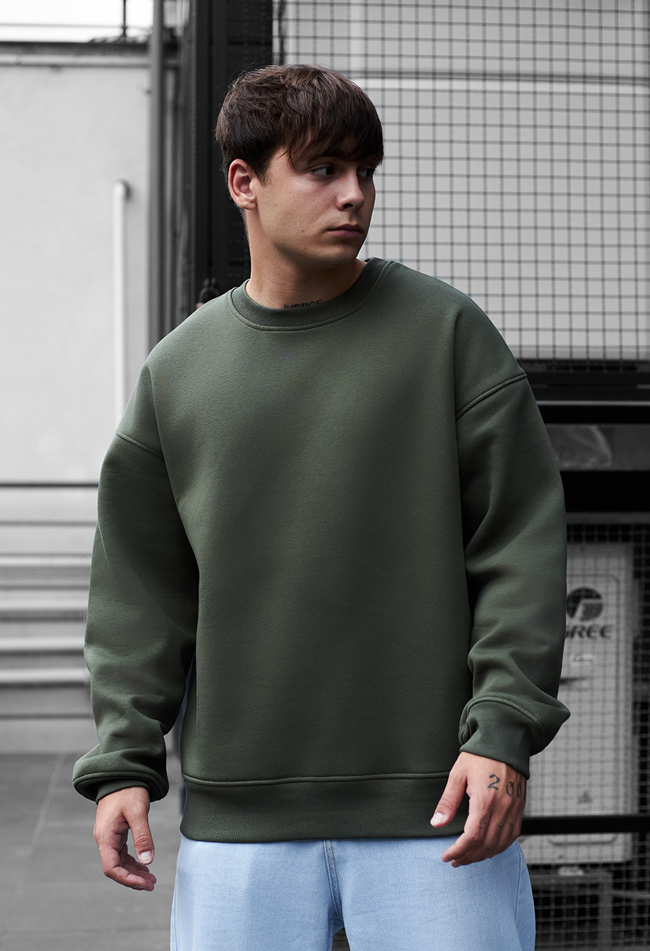 Bluză de trening Staff khaki oversize fleece