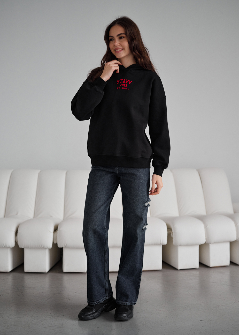 Hanorac de damă Staff sow black logo oversize fleece