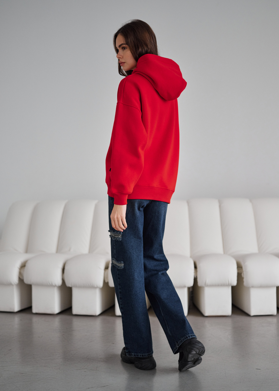 Hanorac de damă Staff sow red logo oversize fleece