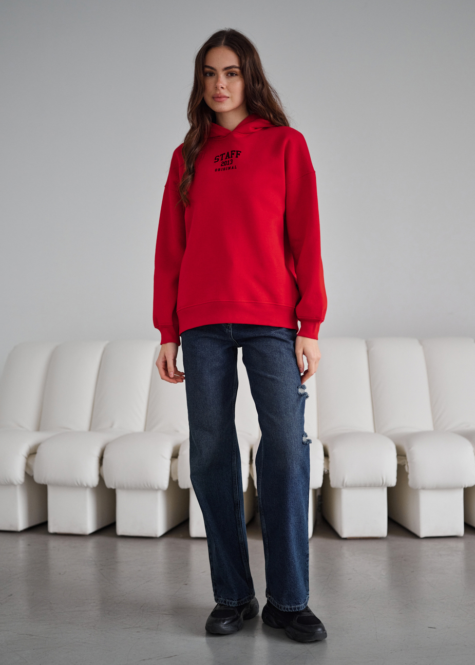 Hanorac de damă Staff sow red logo oversize fleece