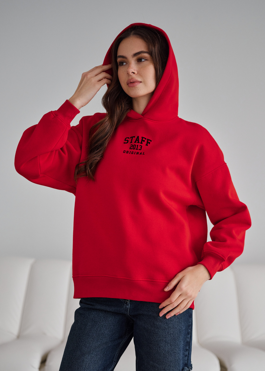 Hanorac de damă Staff sow red logo oversize fleece