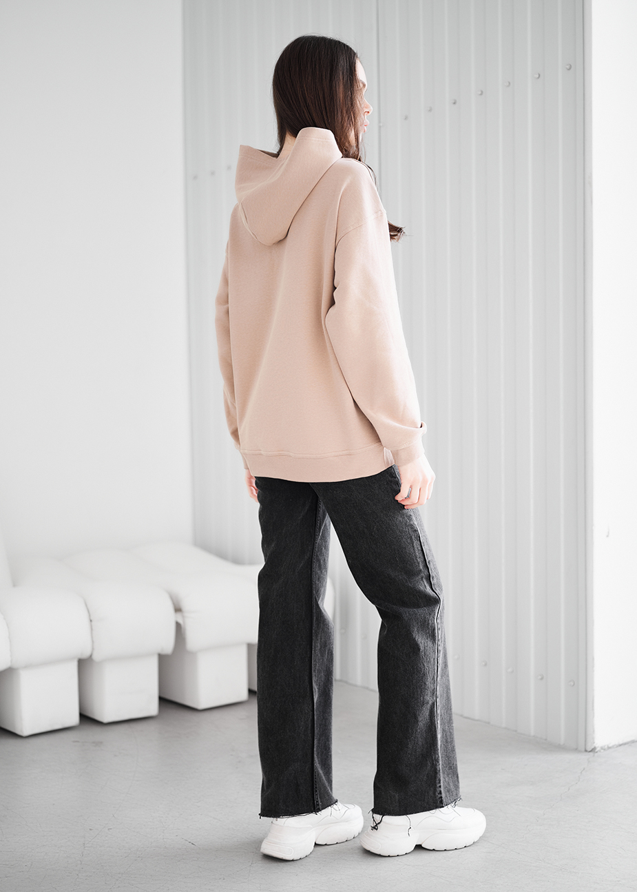 Hanorac de damă Staff ue light brown logo oversize