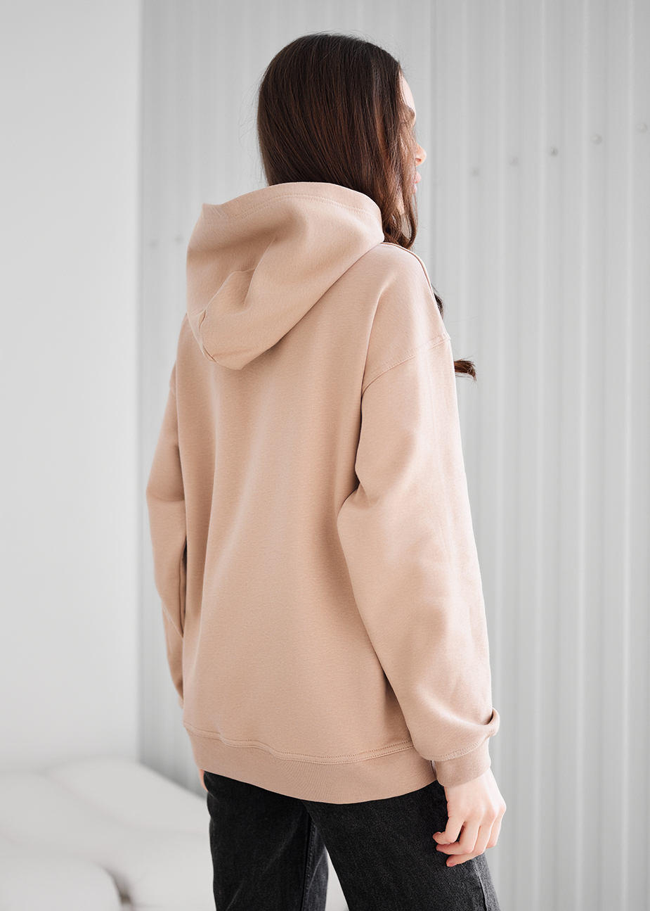 Hanorac de damă Staff ue light brown logo oversize