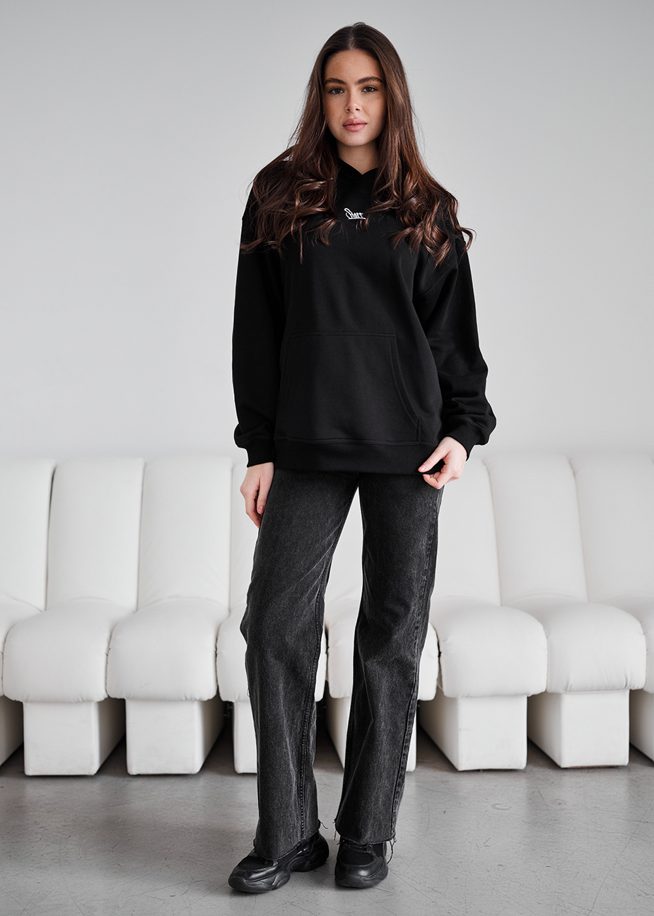 Hanorac de damă Staff ue black logo oversize