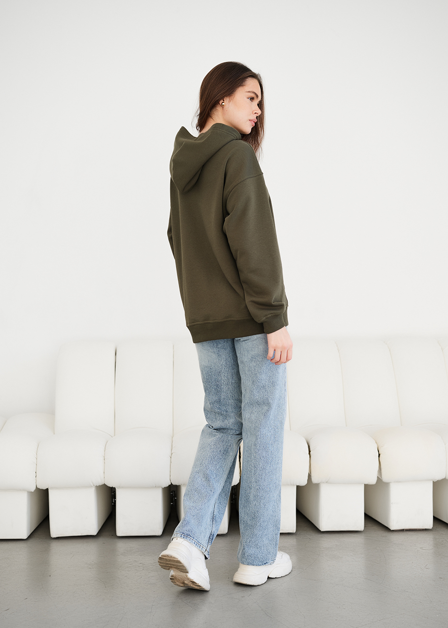 Hanorac de damă Staff ue khaki logo oversize