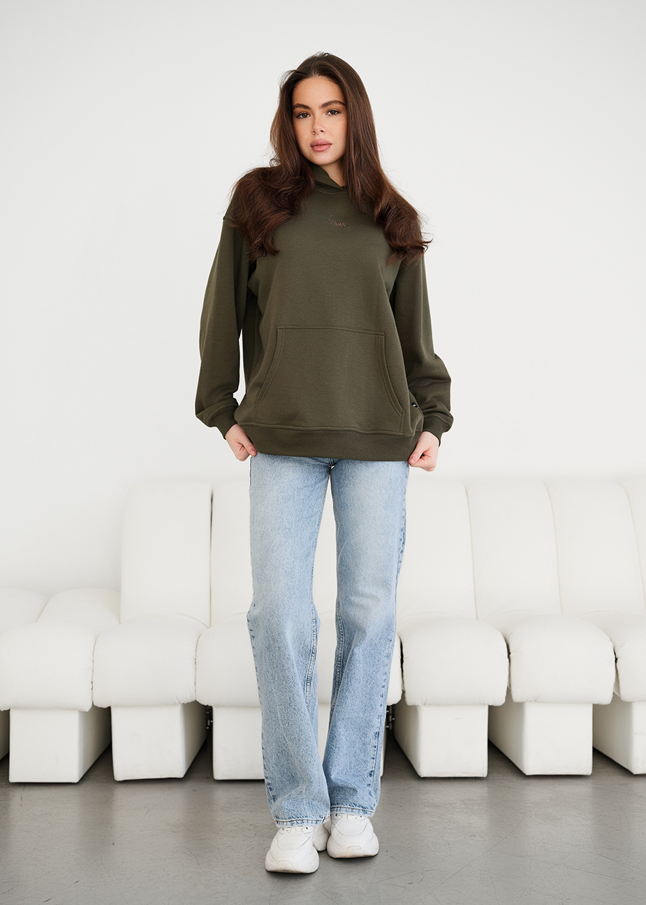 Hanorac de damă Staff ue khaki logo oversize