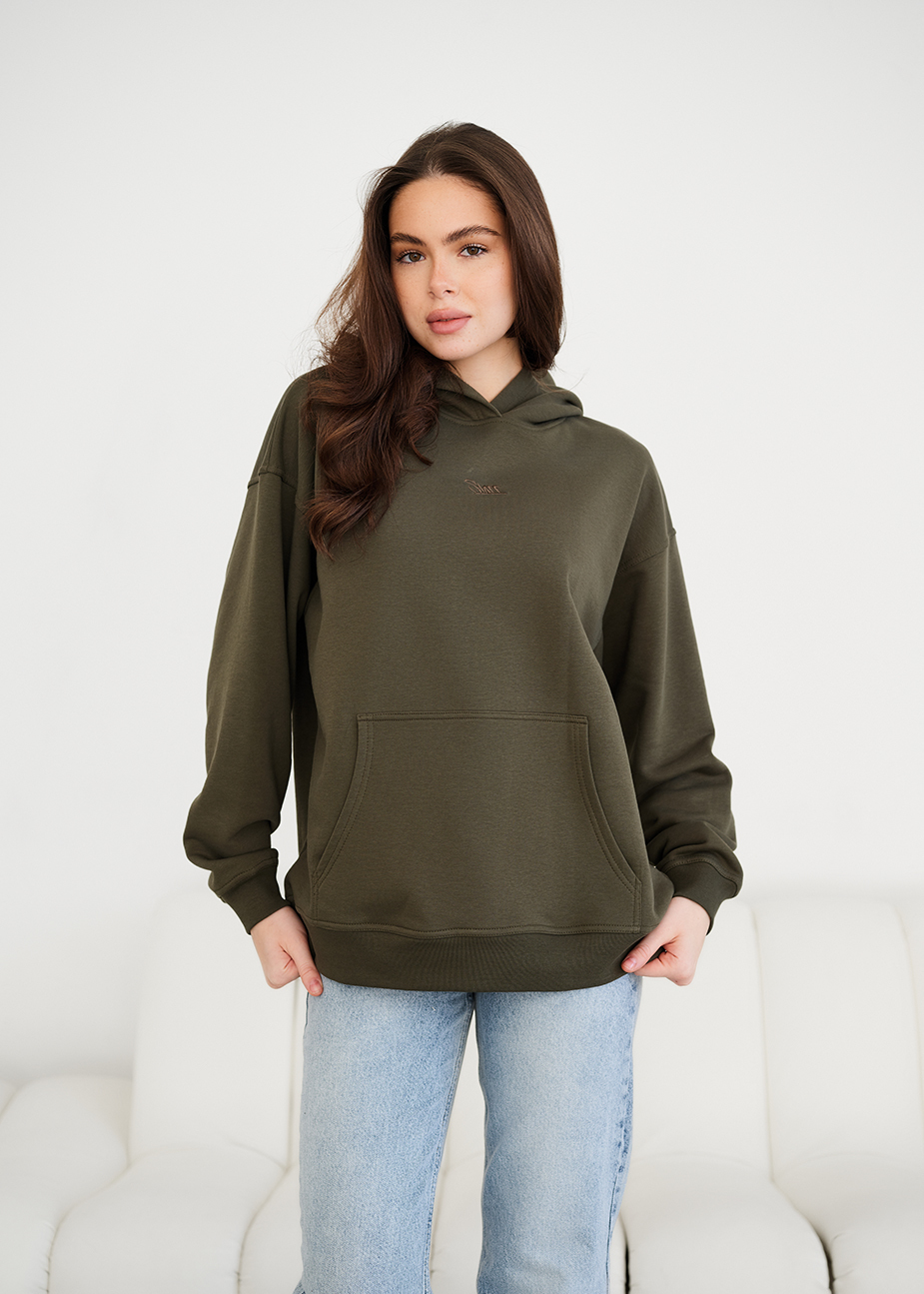 Hanorac de damă Staff ue khaki logo oversize