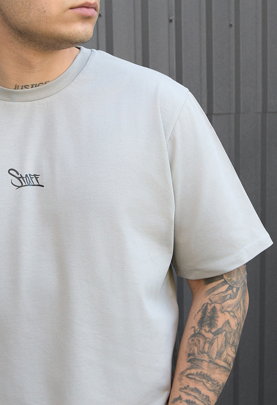 Tricou Staff gray logo