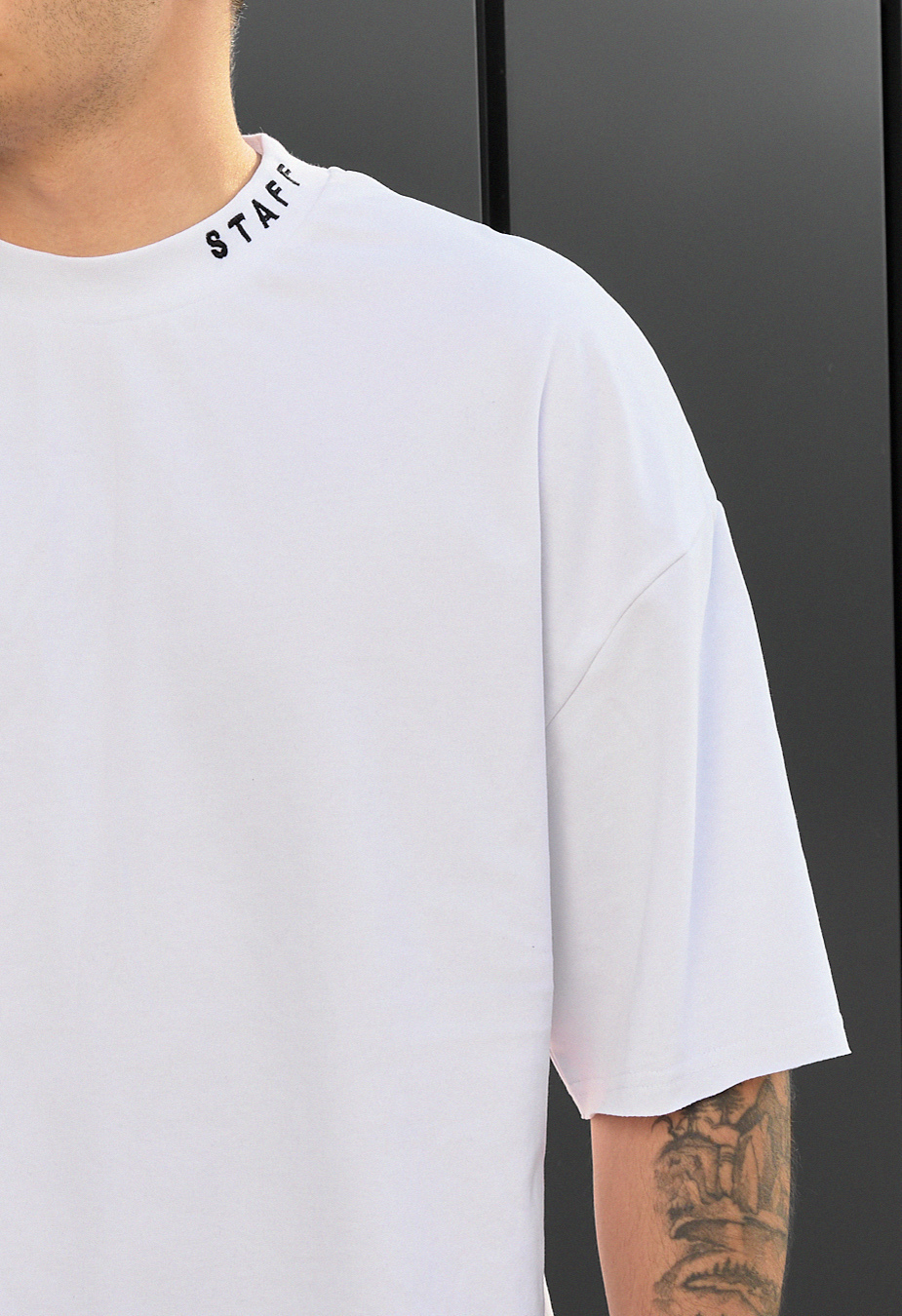 Set de vară tricou + pantaloni scurți Staff os black & white oversize