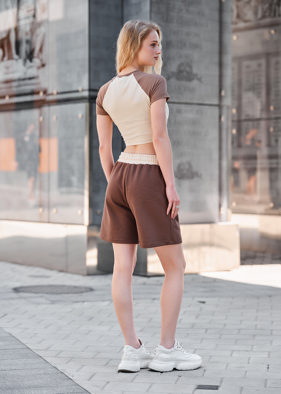 Pantaloni scurți de damă Staff van beige & brown