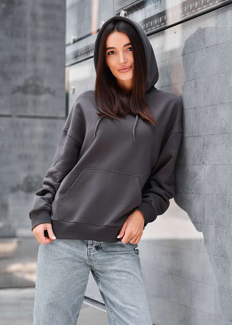 Hanorac de damă Staff lav dark gray oversize