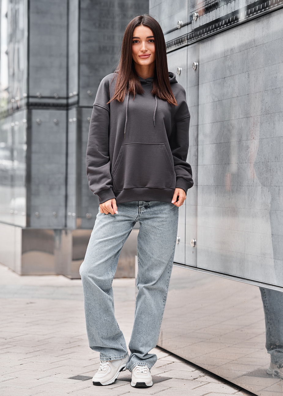 Hanorac de damă Staff lav dark gray oversize
