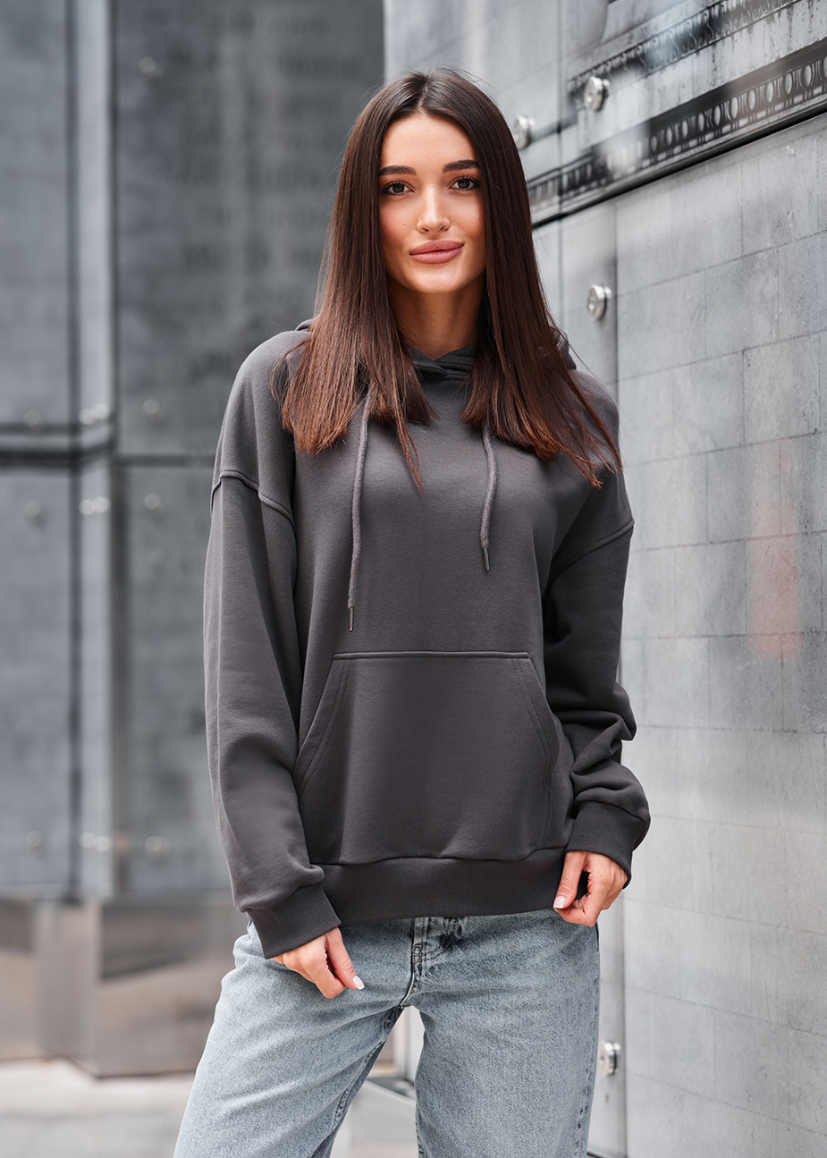 Hanorac de damă Staff lav dark gray oversize