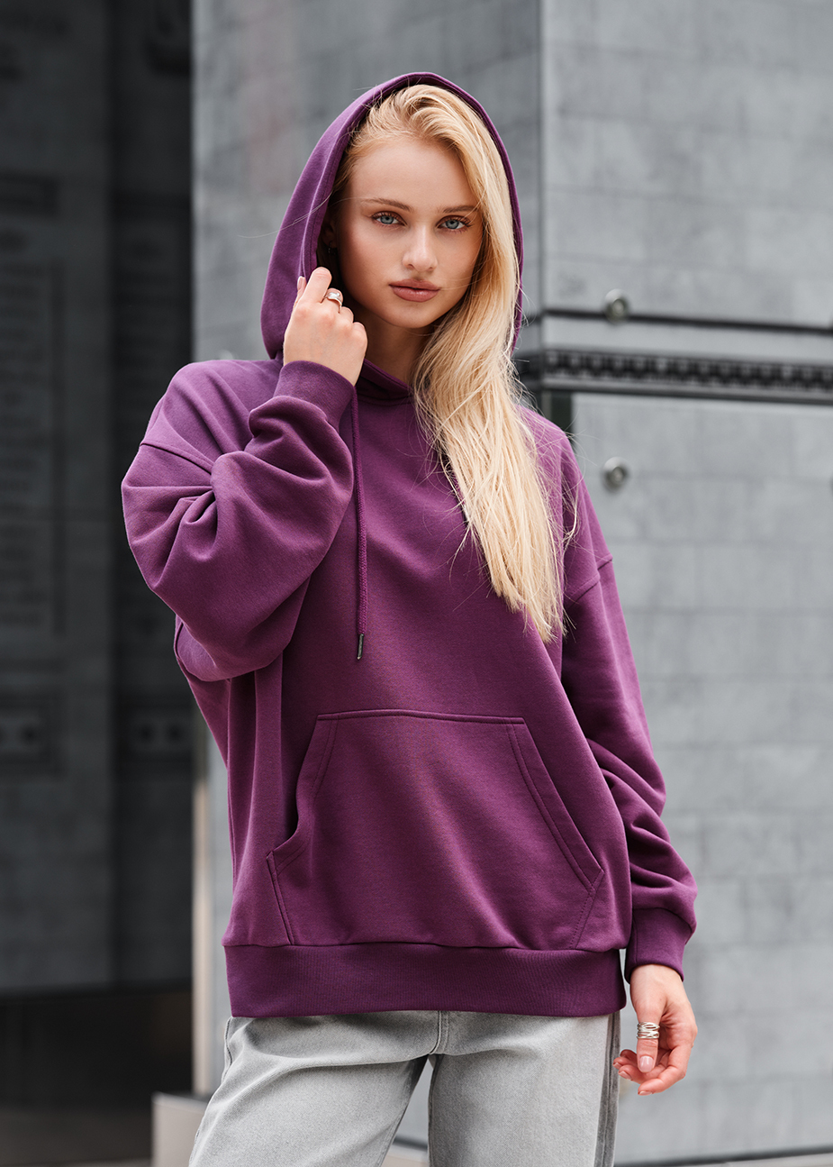 Hanorac de damă Staff lav dark viola oversize