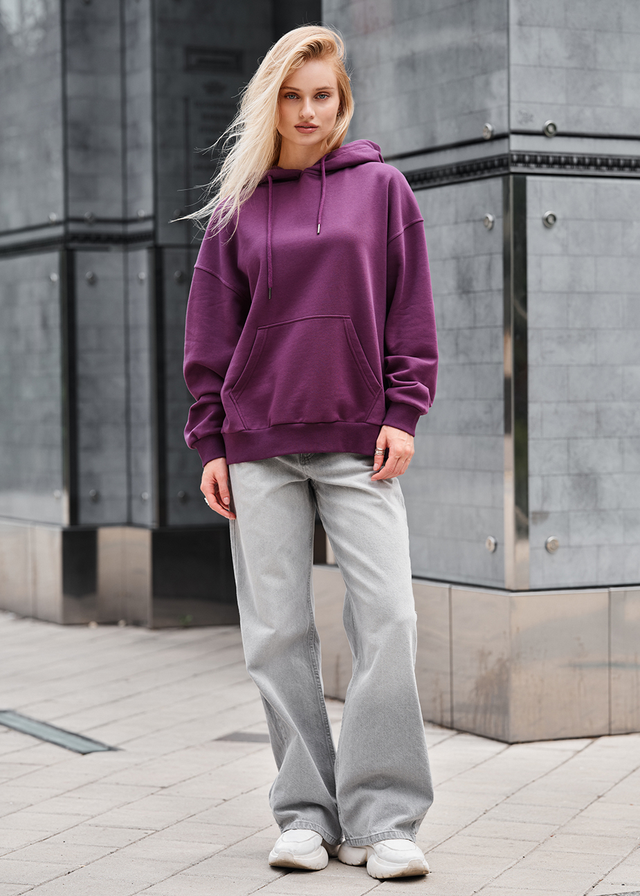 Hanorac de damă Staff lav dark viola oversize