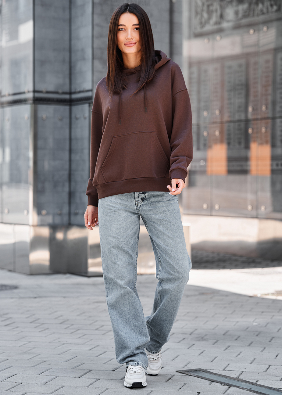 Hanorac de damă Staff lav brown oversize