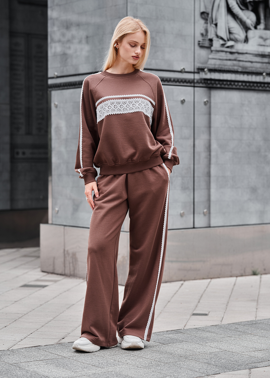Costum de trening de damă Staff sel brown oversize