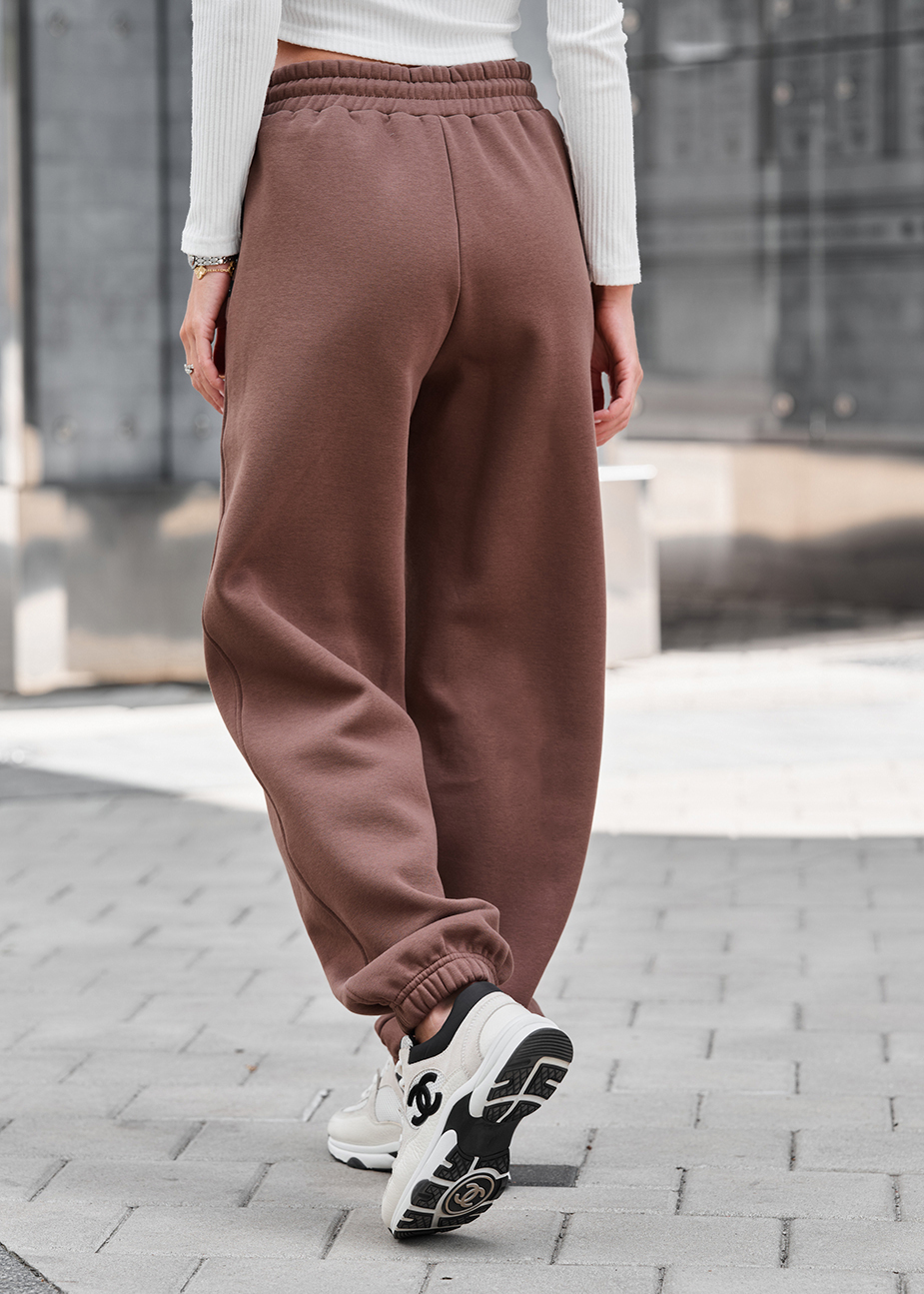 Pantaloni de trening de damă Staff li brown fleece
