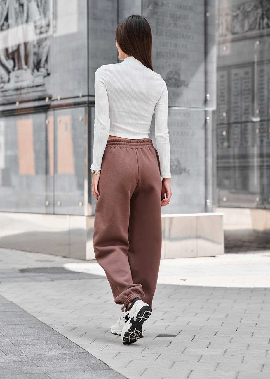 Pantaloni de trening de damă Staff li brown fleece