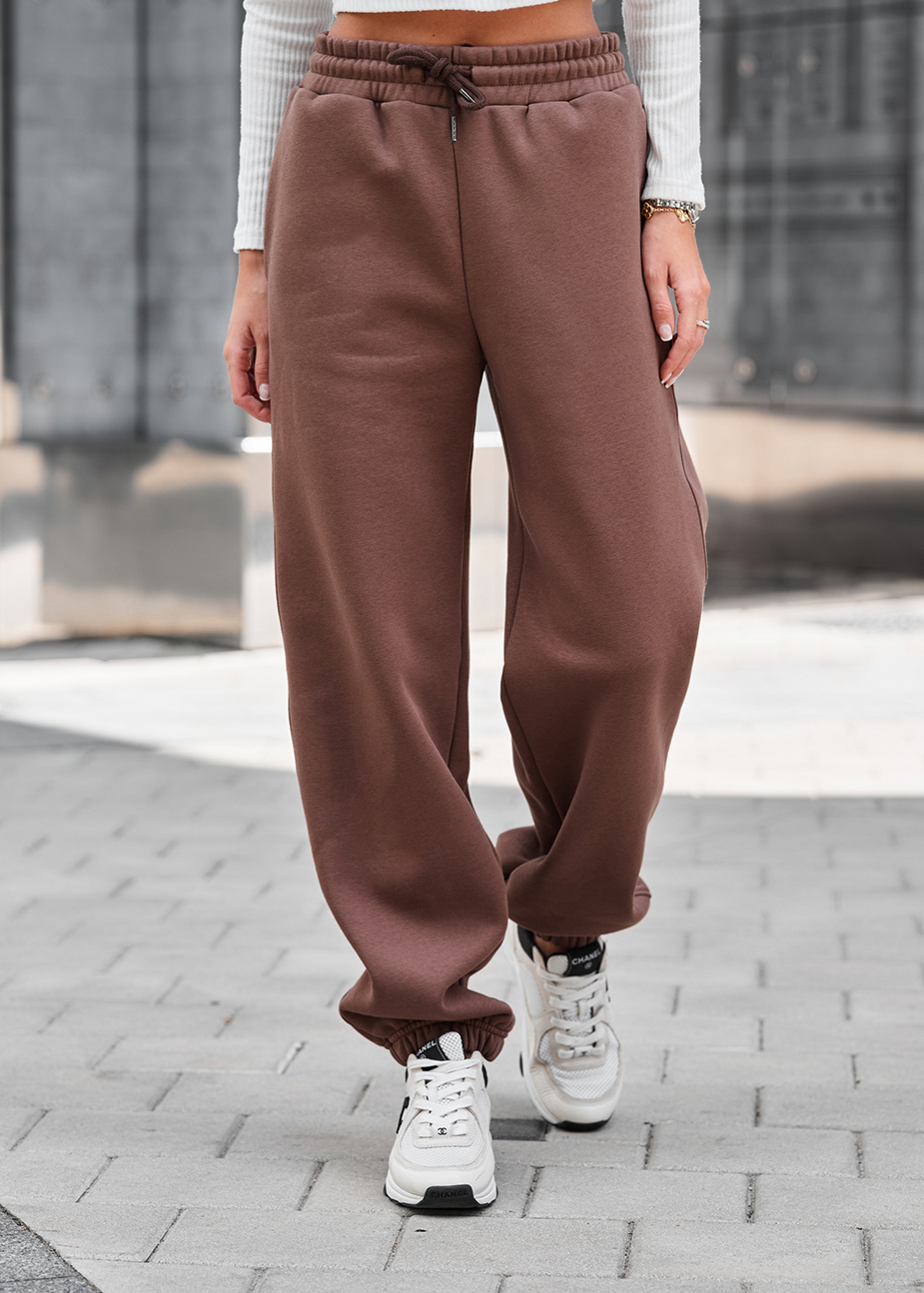 Pantaloni de trening de damă Staff li brown fleece