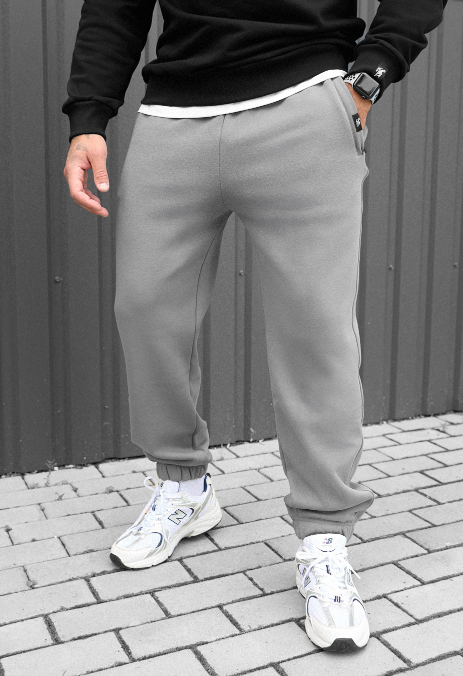 Pantaloni de trening Staff dexo gray fleece