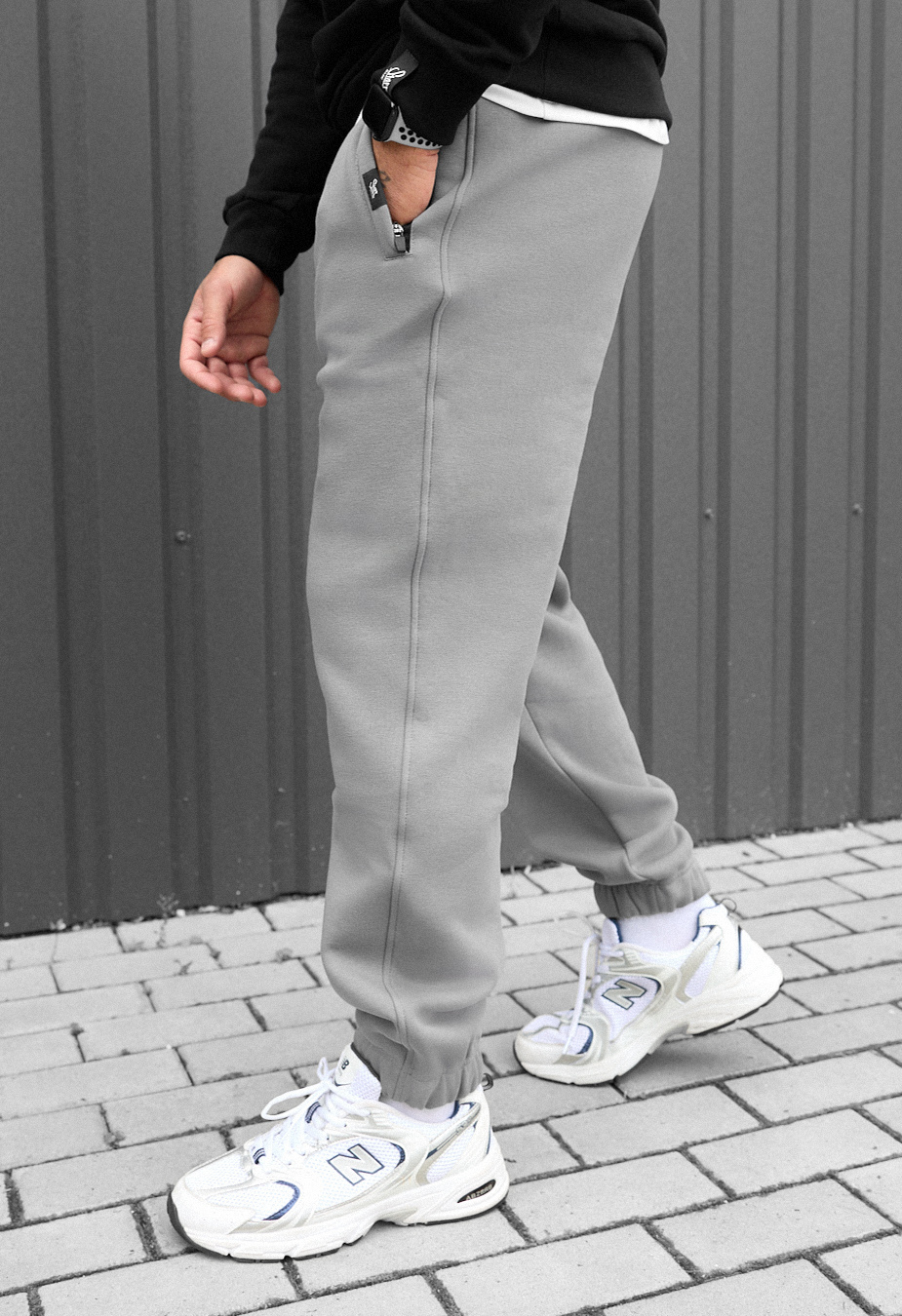 Pantaloni de trening Staff dexo gray fleece