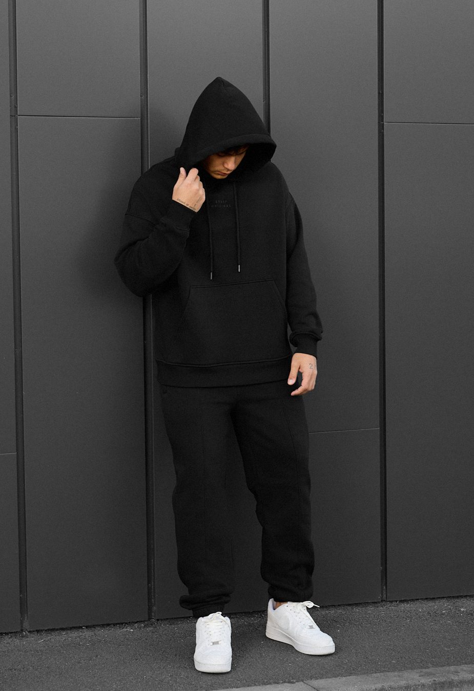 Costum de trening Staff ace black oversize fleece