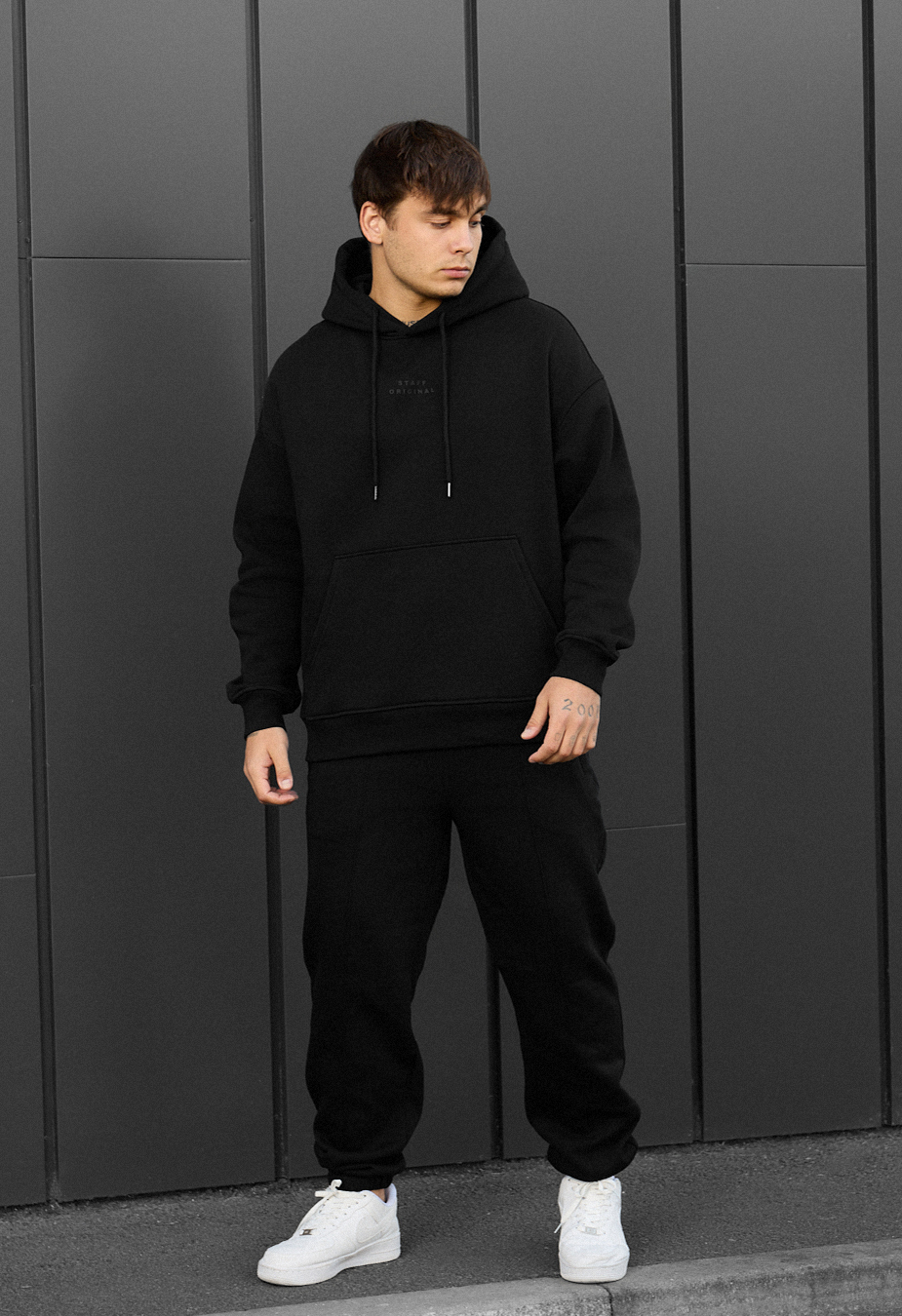 Costum de trening Staff ace black oversize fleece