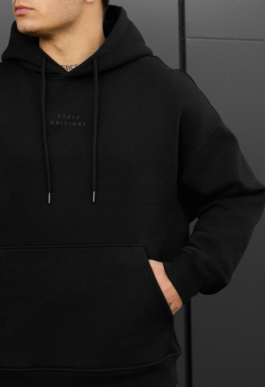Costum de trening Staff ace black oversize fleece