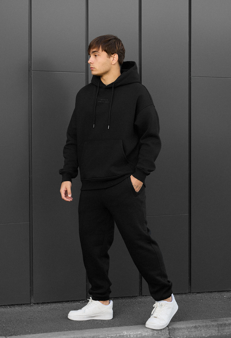 Costum de trening Staff ace black oversize fleece