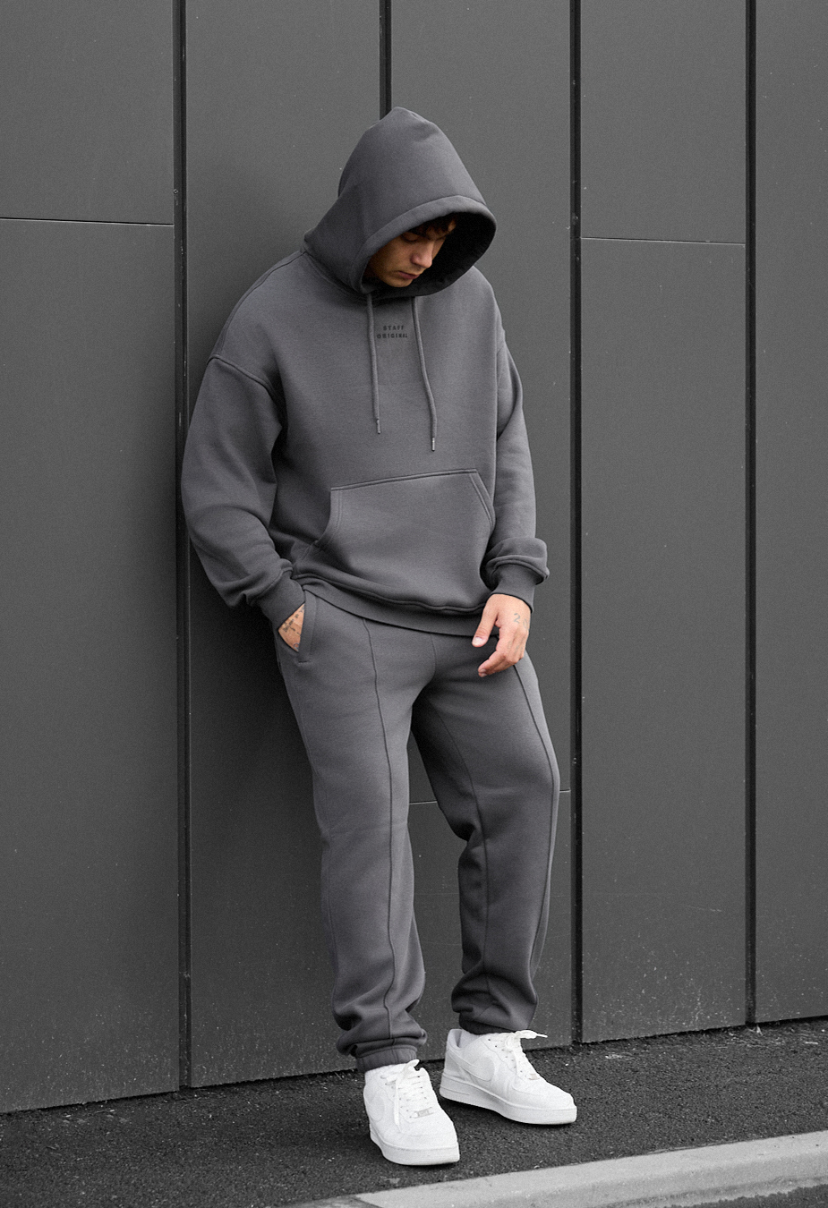 Costum de trening Staff ace dark gray oversize fleece