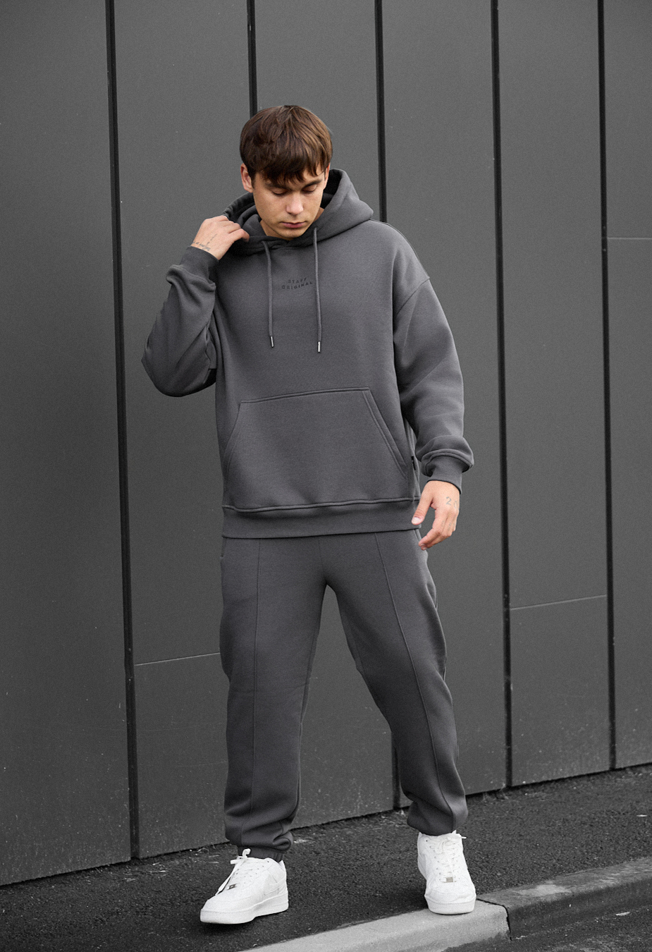 Costum de trening Staff ace dark gray oversize fleece