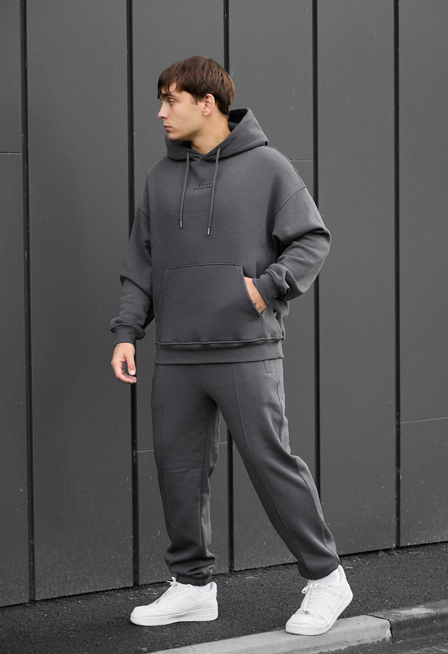 Costum de trening Staff ace dark gray oversize fleece