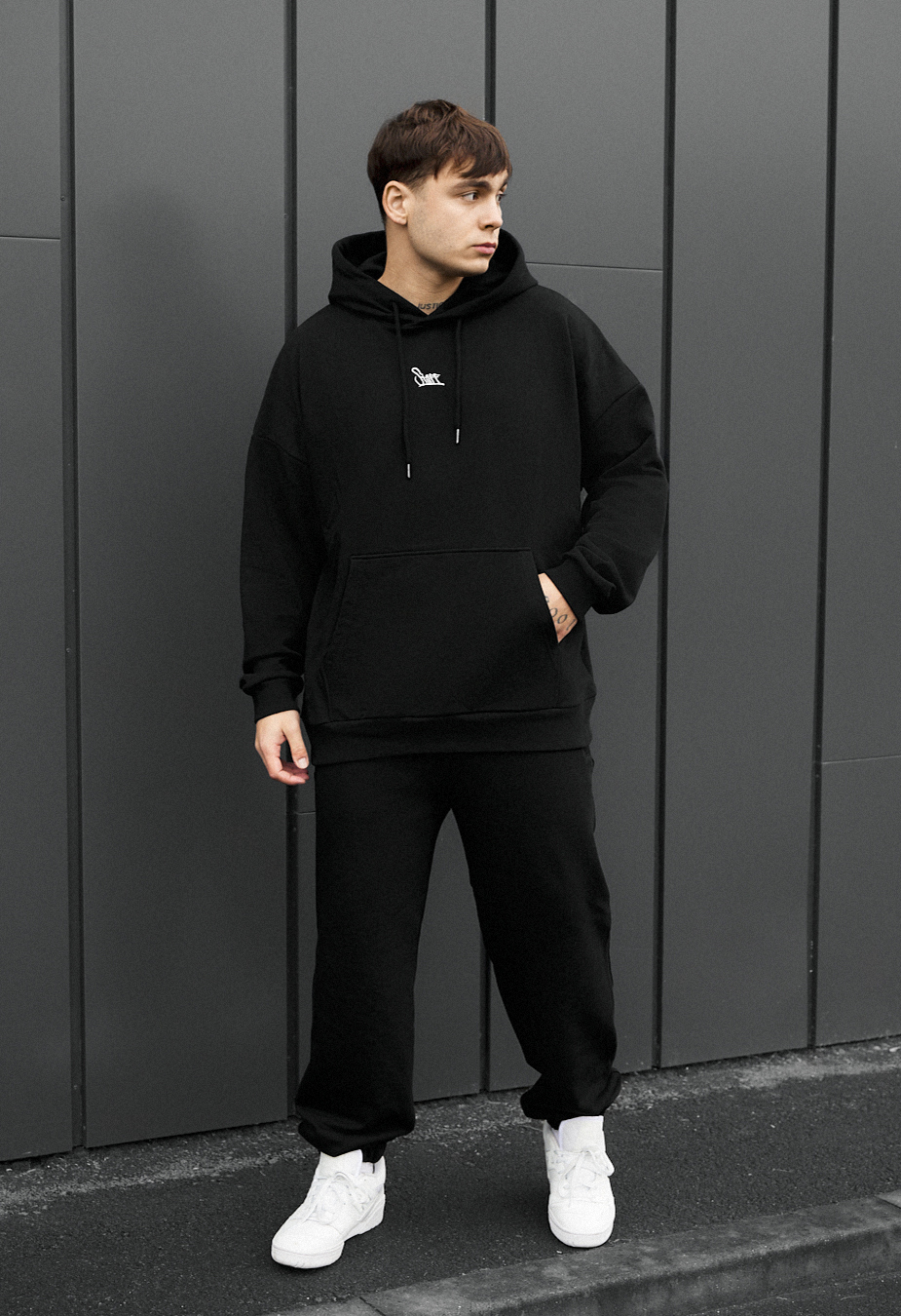 Costum de trening Staff sei logo black oversize