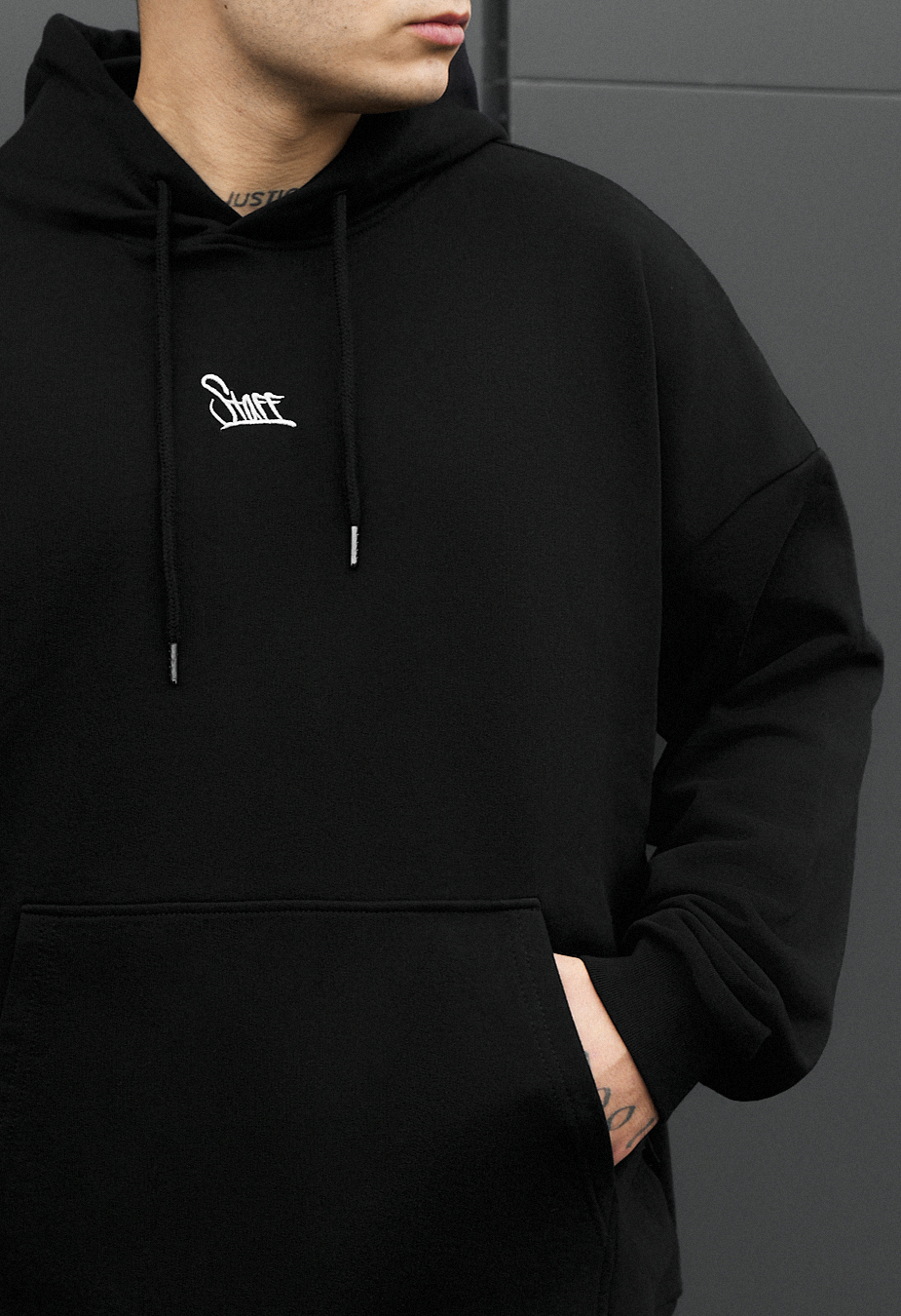 Costum de trening Staff sei logo black oversize